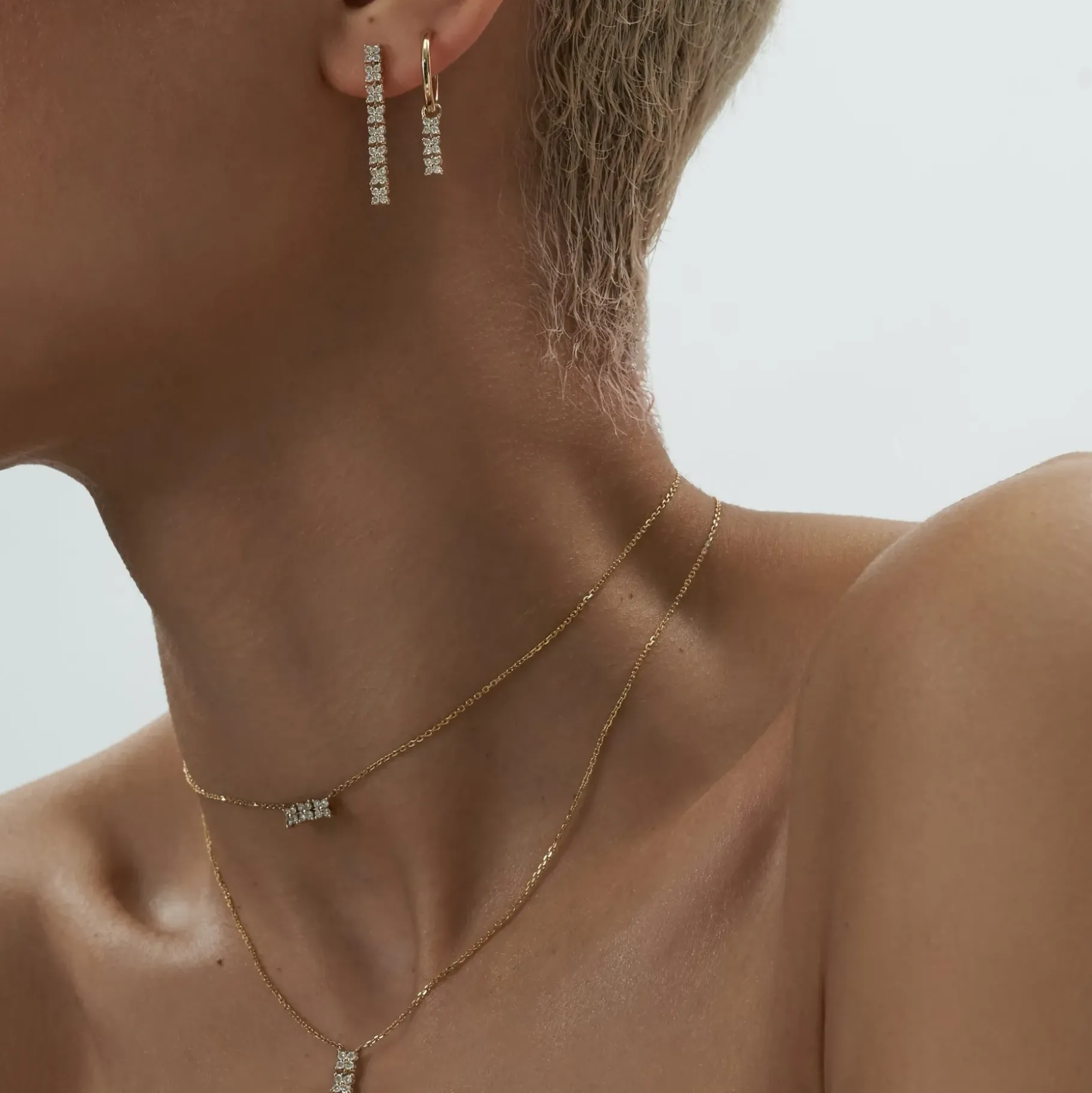 Anissa Kermiche Necklaces-Bronte Dore Horizontal Necklace