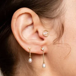 Anissa Kermiche Studs-Circle Trio Pearl Stud
