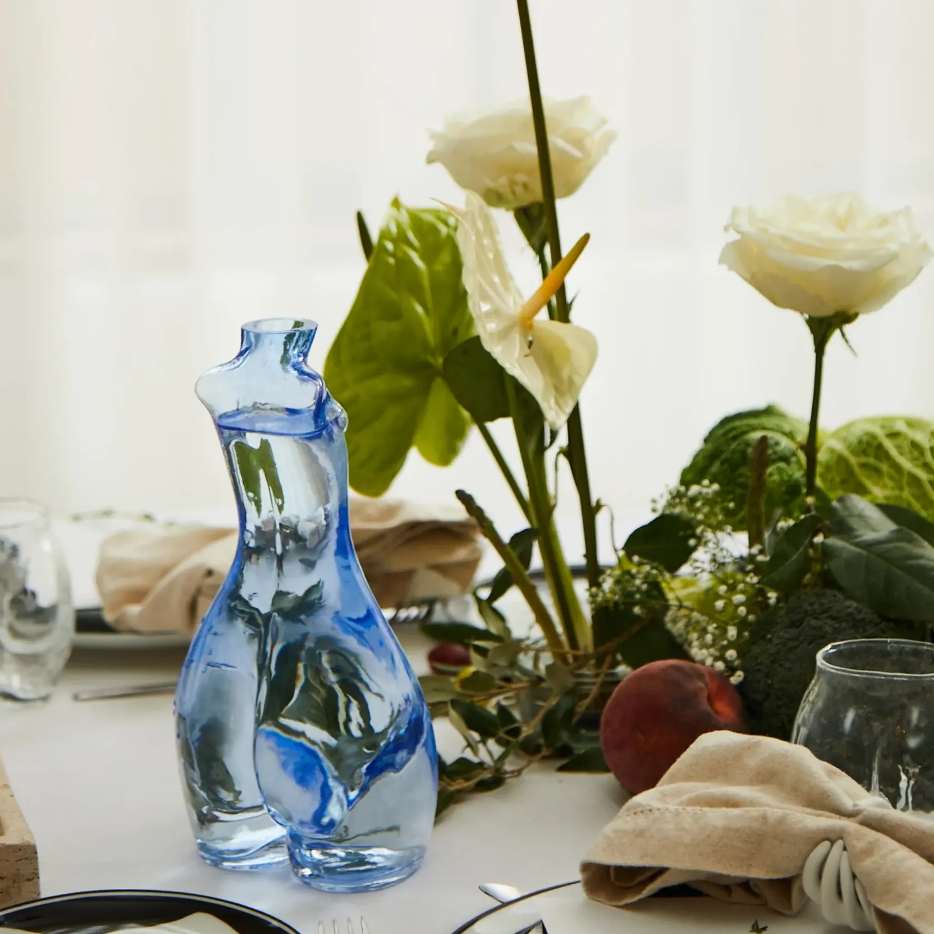 Anissa Kermiche Home-Glass Carafe (Cerulean)