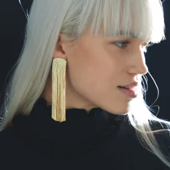 Anissa Kermiche Earrings-Grand Fil Earrings (Gold)