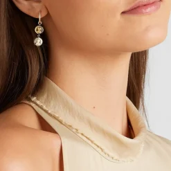 Anissa Kermiche Earrings-Louise D'Or Double Coin Earring