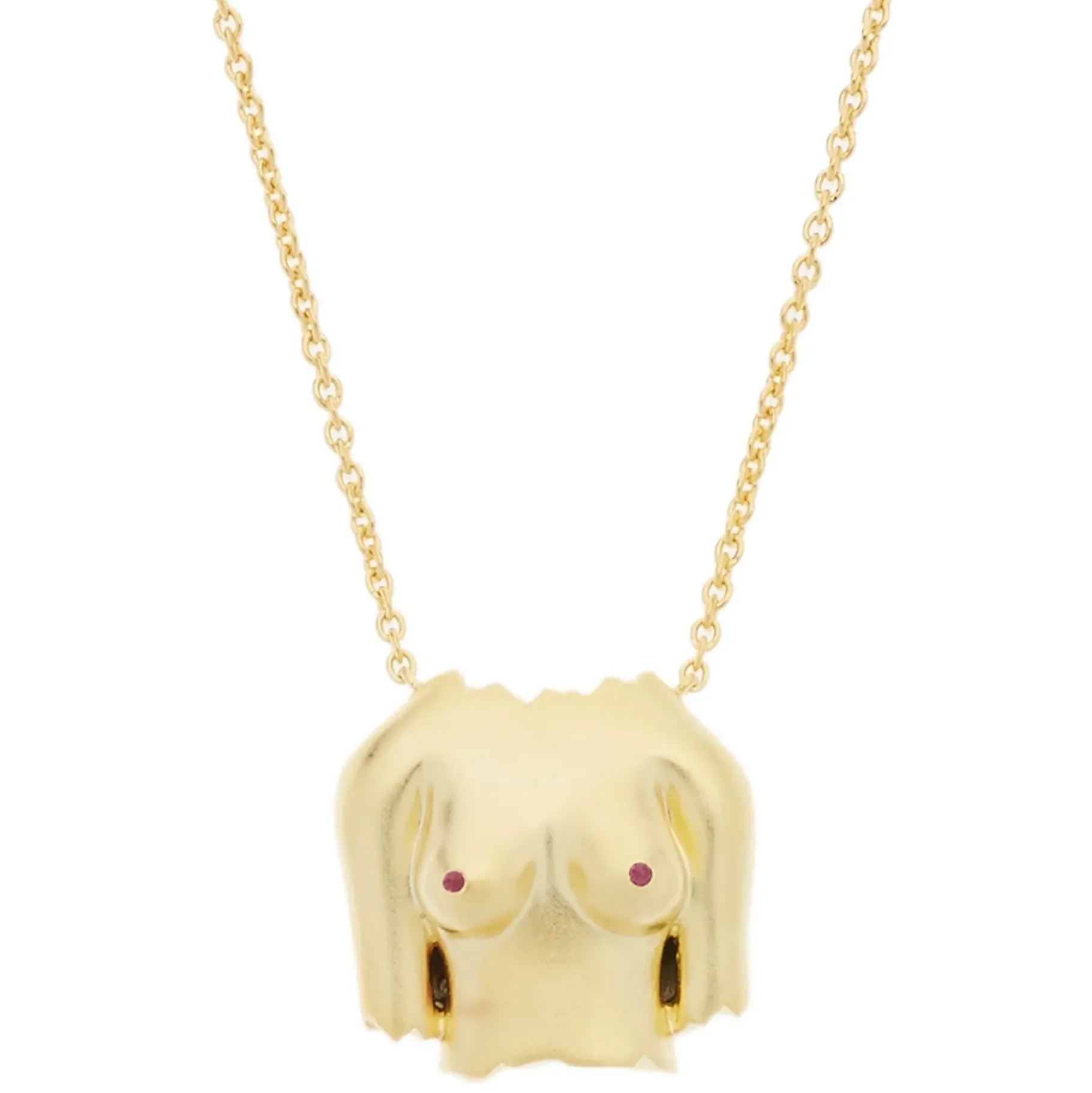 Anissa Kermiche Necklaces-Rubies Boobies Necklace (Sanded)