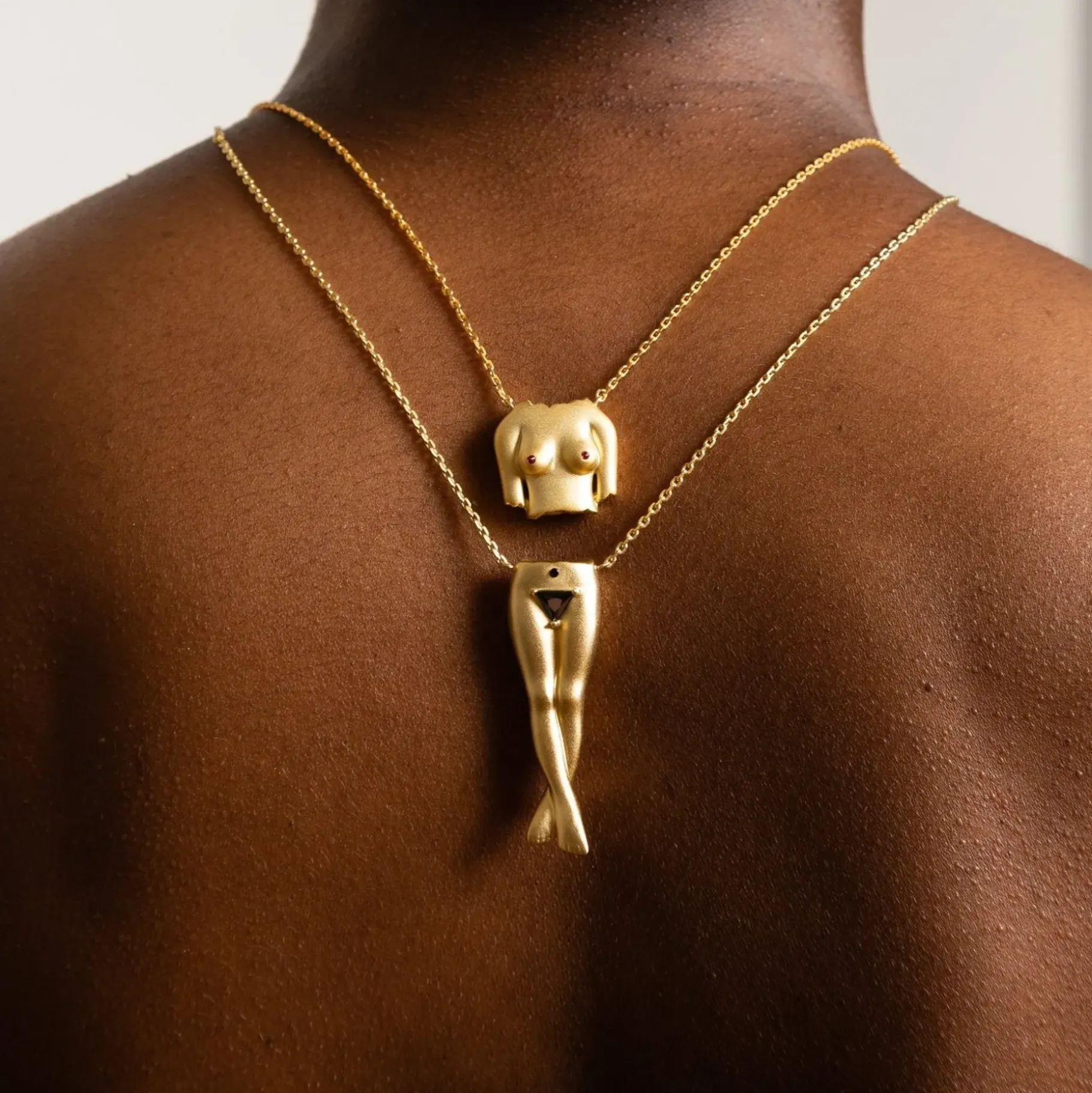 Anissa Kermiche Necklaces-Rubies Boobies Necklace (Sanded)