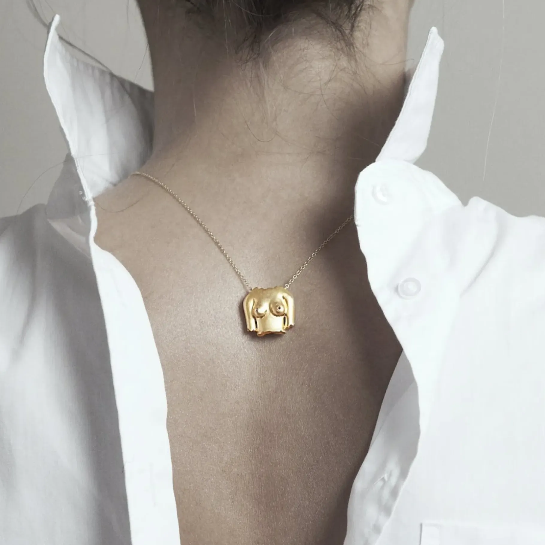 Anissa Kermiche Necklaces-Rubies Boobies Necklace (Sanded)