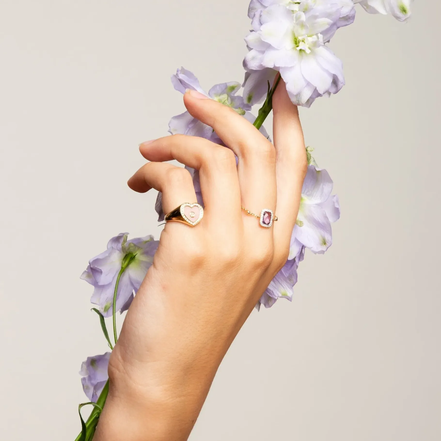 Anissa Kermiche Rings-Square Amethyst Ring