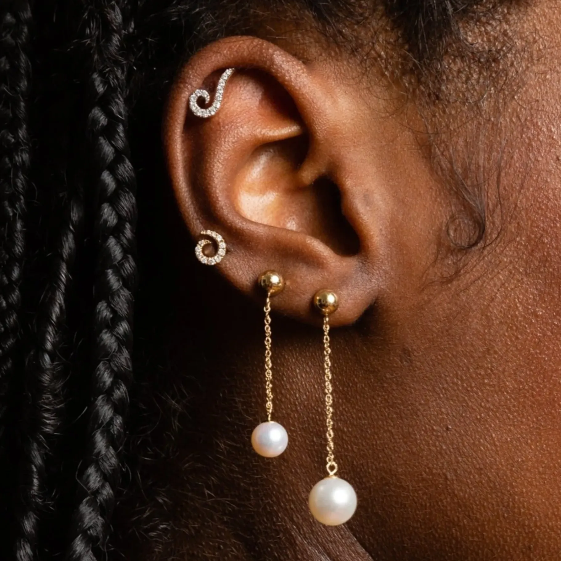 Anissa Kermiche Earrings-Swirl Stud