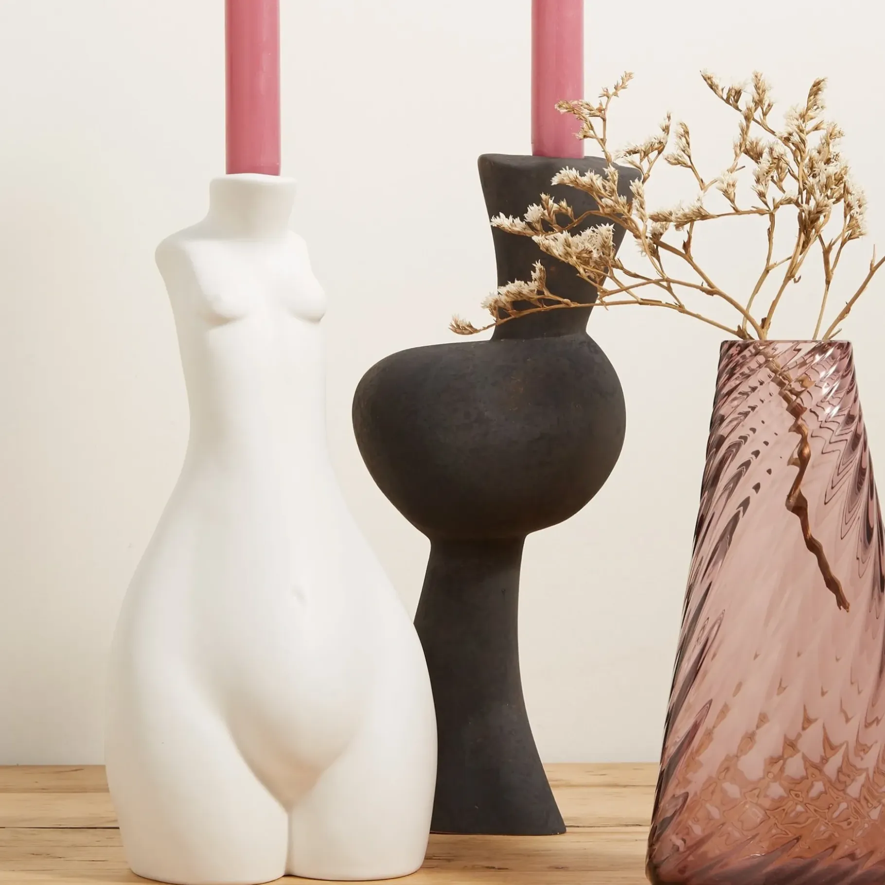 Anissa Kermiche Home-Tit For Tat Candlestick Tall (Matte White)