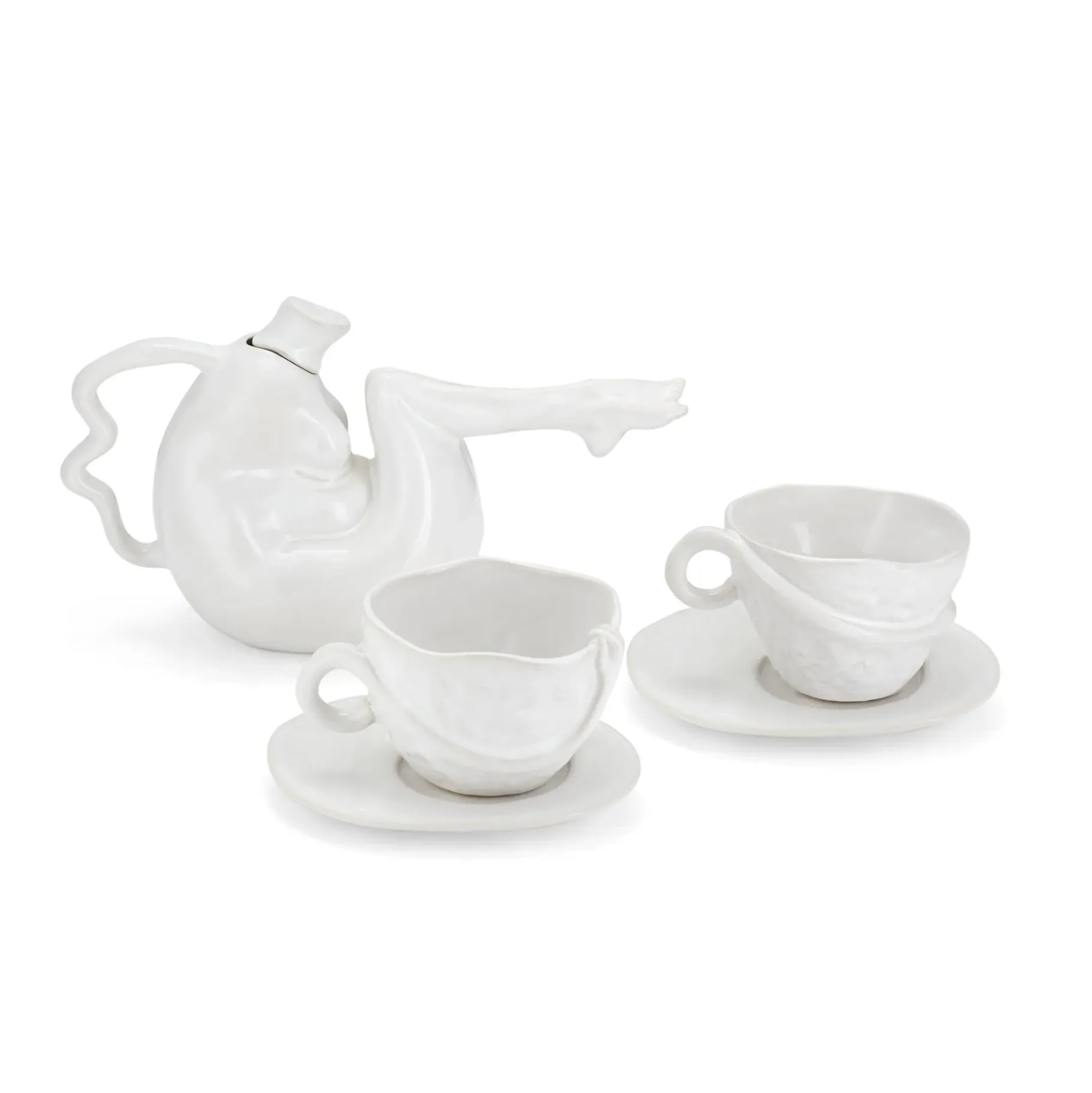 Anissa Kermiche Home-Tit-Tea Pot (High-Shine White)