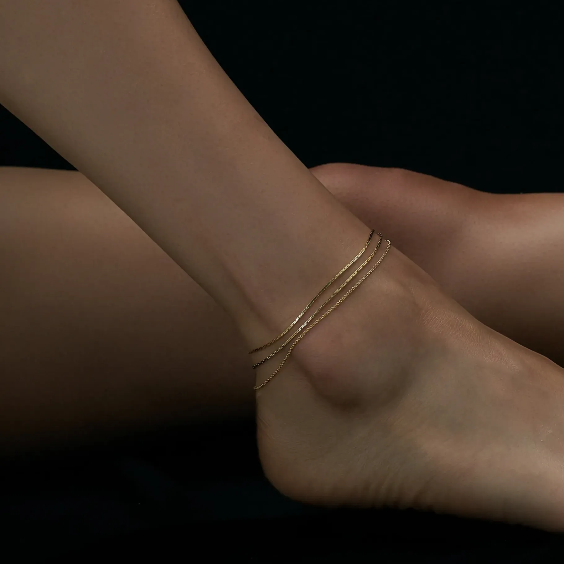 Anissa Kermiche Anklets-Triple Chain Anklet